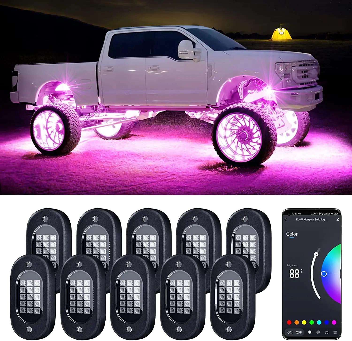 YiLaie RGB LED  Ʈ    ׿ ڵ ۷ο  Ʈ, ε Ʈ SUV 4x4 ATV Ʈ, 4 , 6 , 8 , 10/12 